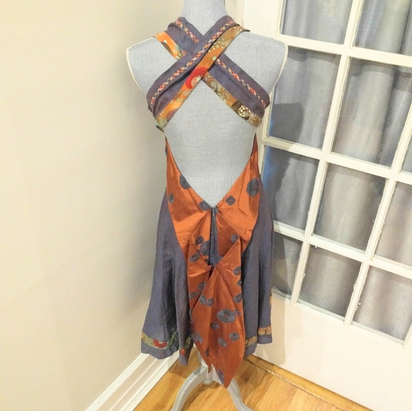 Linen dress - Silk & Linen dress - Picture 1 of 8